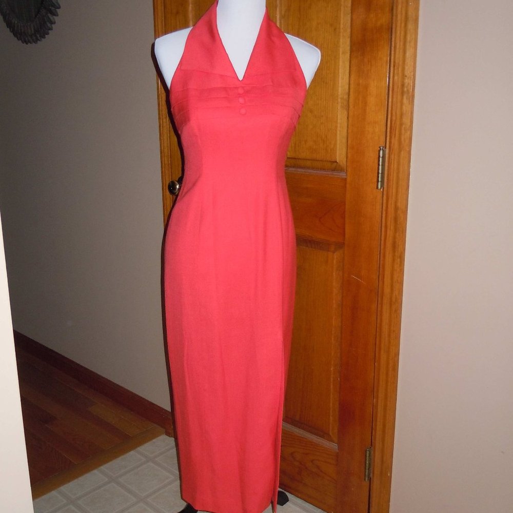 VINTAGE 1980s DONNA RICCO GORGEOUS HALTER STYLE DRESS SZ 4 EXC COND FULLY LINED